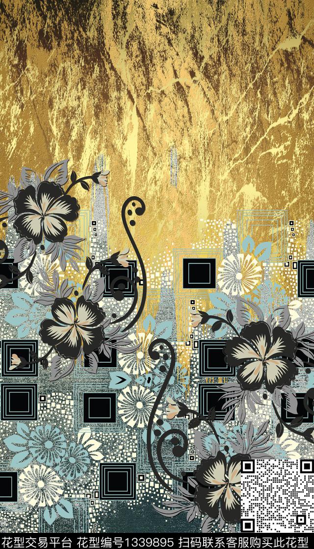 定位花几何民族风数码印花华亿平台下载（图片编号: 1339895） - 瓦栏（Walan）