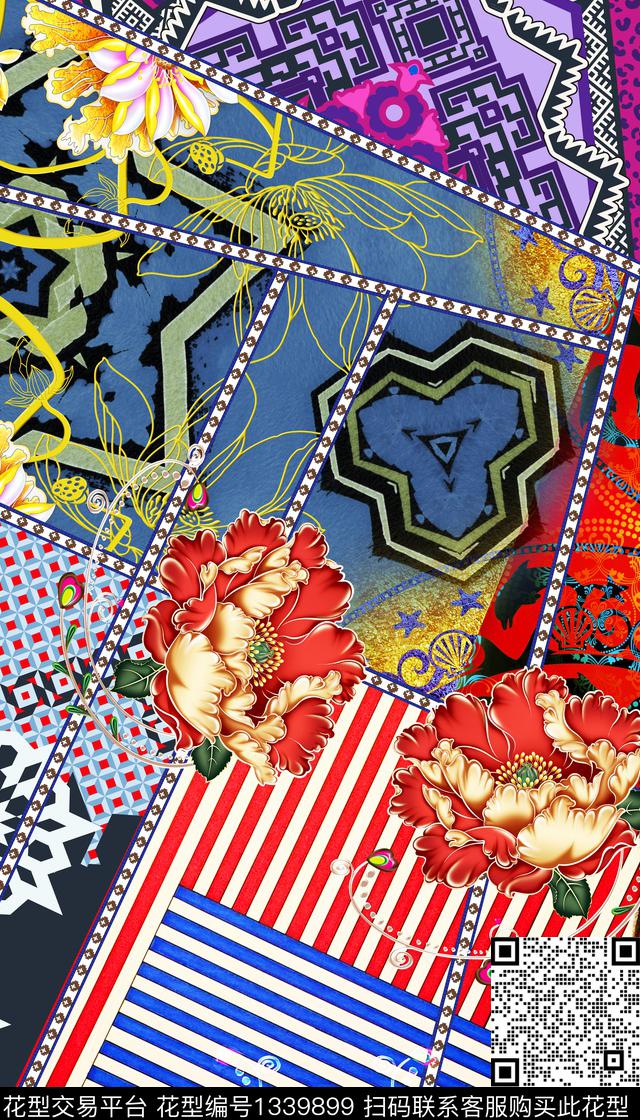 定位花复古民族风数码印花华亿平台下载（图片编号: 1339899） - 瓦栏（Walan）
