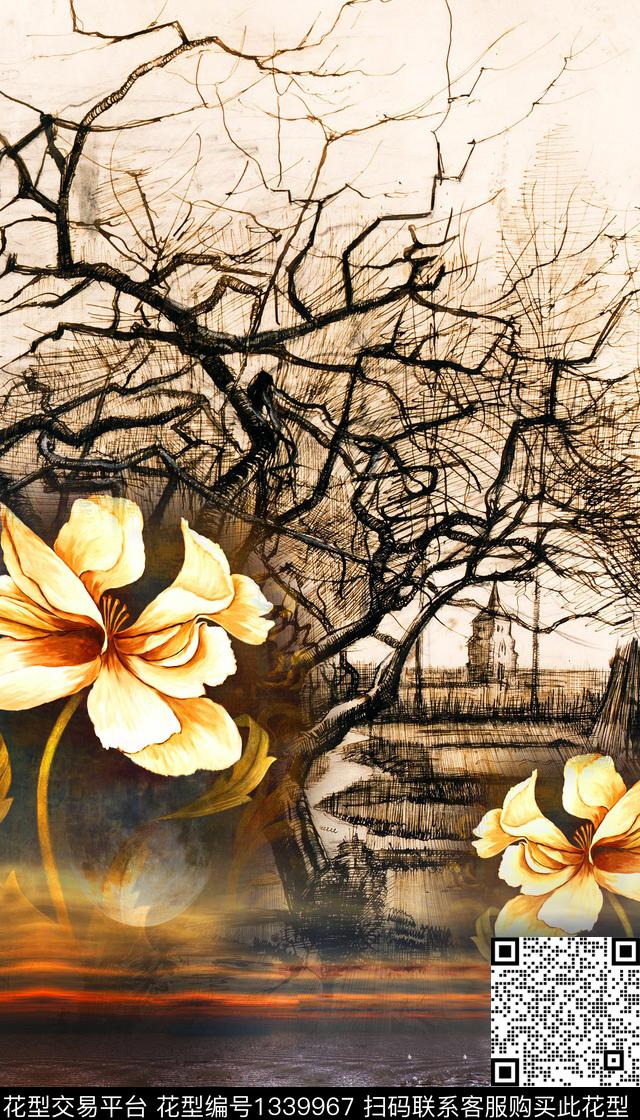 定位花复古民族风数码印花华亿平台下载（图片编号: 1339967） - 瓦栏（Walan）