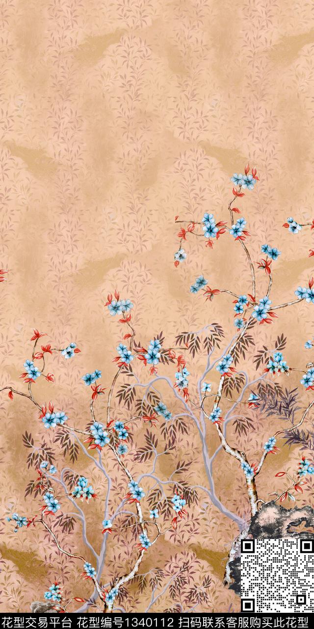 女装定位花花卉大牌风数码印花华亿平台下载（图片编号: 1340112） - 瓦栏（Walan）