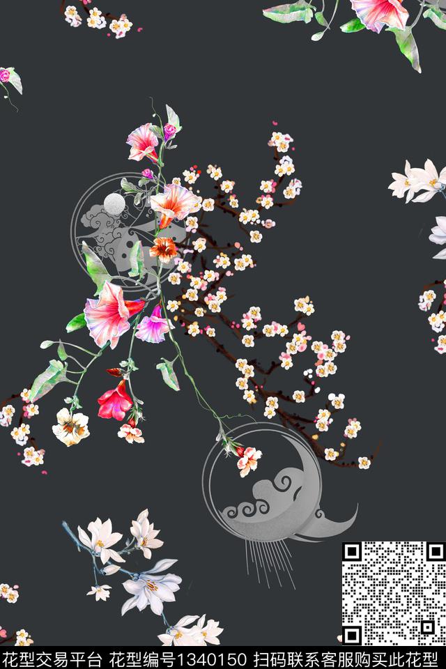 旗袍香云纱中国风数码印花华亿平台下载（图片编号: 1340150） - 瓦栏（Walan）