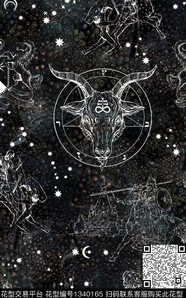 动物复古潮牌数码印花华亿平台下载（图片编号: 1340165） - 瓦栏（Walan）