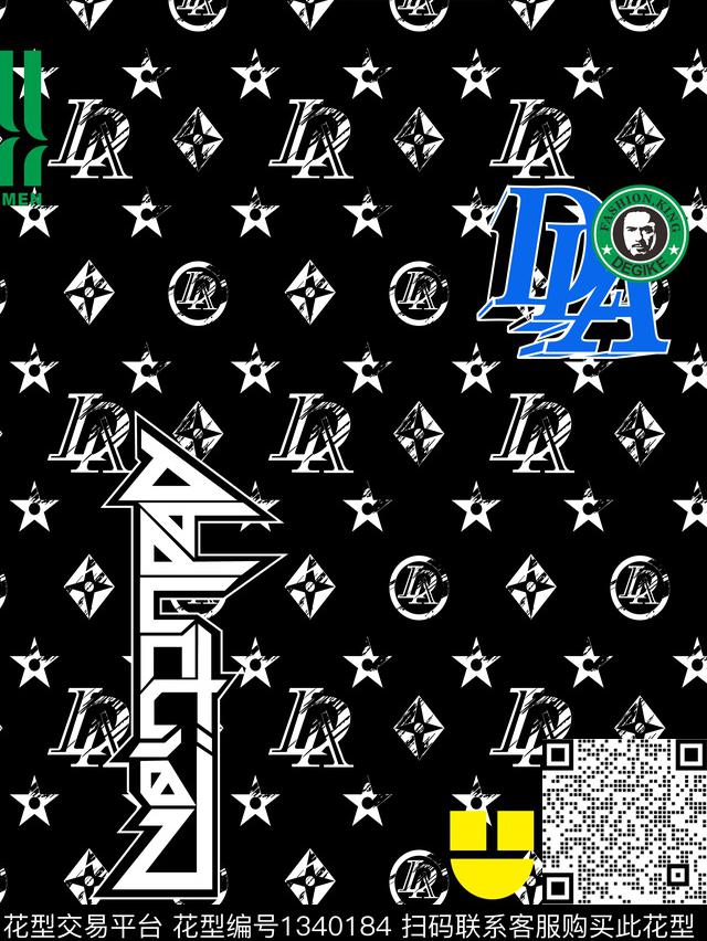 字母几何潮牌传统印花华亿平台下载（图片编号: 1340184） - 瓦栏（Walan）