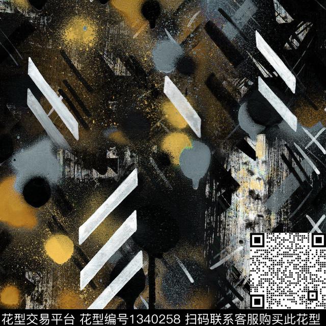 几何男装箭头抽象绘画数码印花华亿平台下载（图片编号: 1340258） - 瓦栏（Walan）