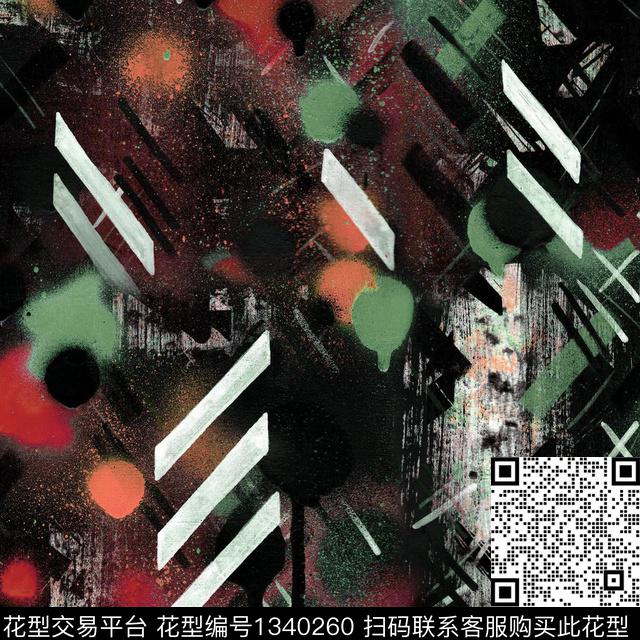 几何男装箭头抽象绘画数码印花华亿平台下载（图片编号: 1340260） - 瓦栏（Walan）