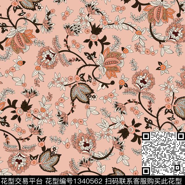 女装花卉大牌风传统印花华亿平台下载（图片编号: 1340562） - 瓦栏（Walan）