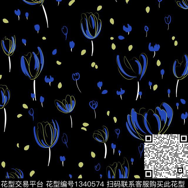 花卉抽象小碎花数码印花华亿平台下载（图片编号: 1340574） - 瓦栏（Walan）