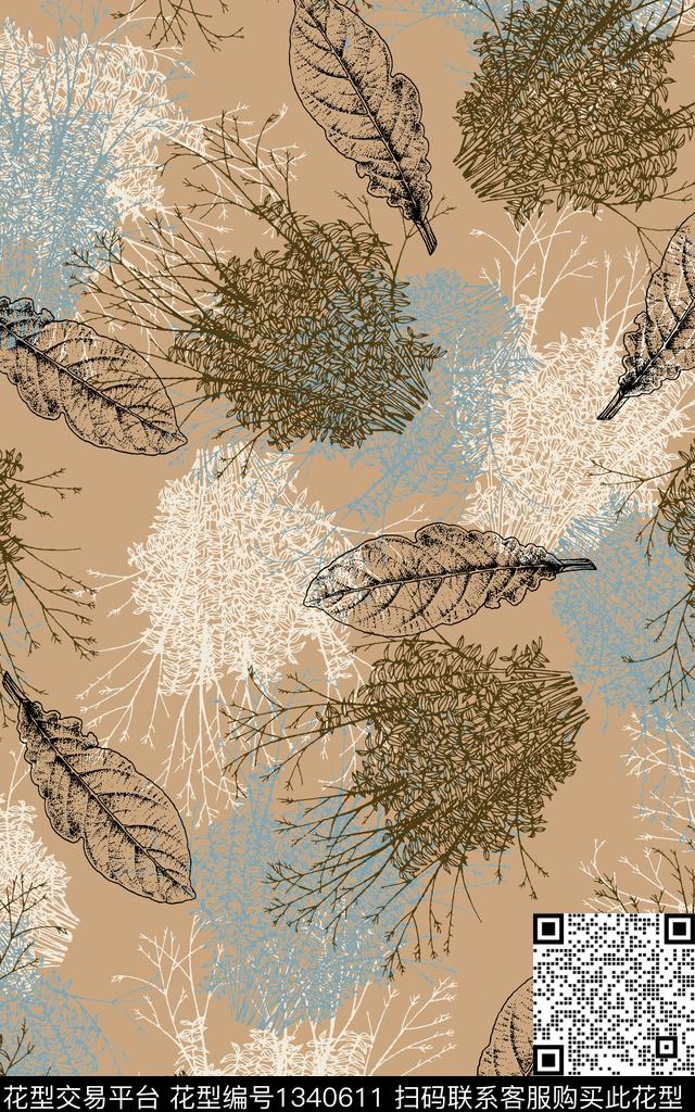 复古抽象手绘传统印花华亿平台下载（图片编号: 1340611） - 瓦栏（Walan）