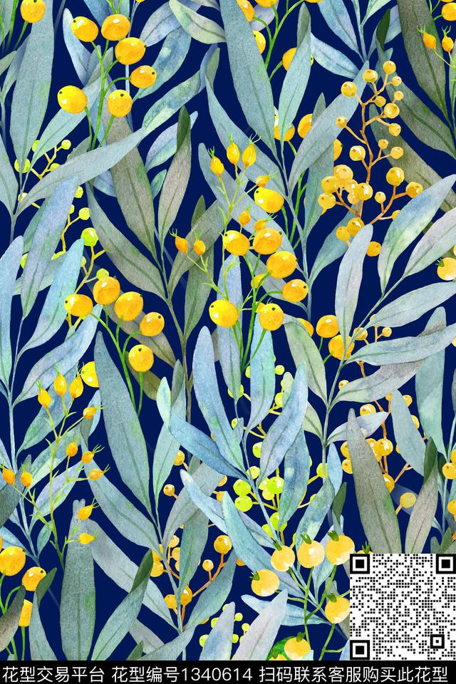 女装花卉植物数码印花华亿平台下载（图片编号: 1340614） - 瓦栏（Walan）