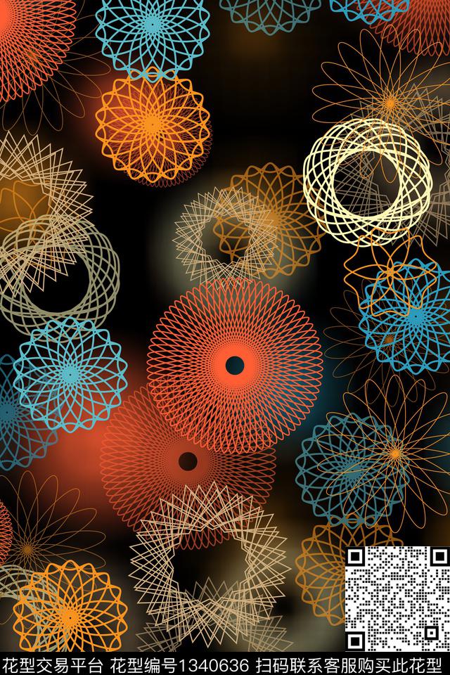 连衣裙女装香云纱数码印花华亿平台下载（图片编号: 1340636） - 瓦栏（Walan）