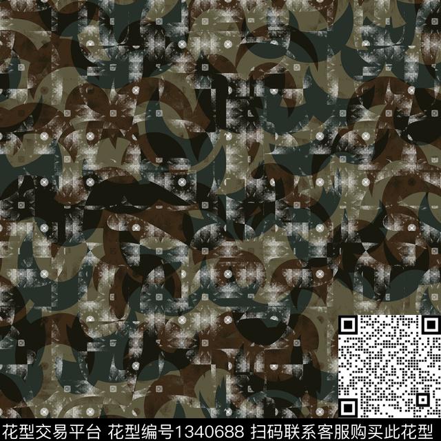 纸印花几何抽象男装传统印花华亿平台下载（图片编号: 1340688） - 瓦栏（Walan）