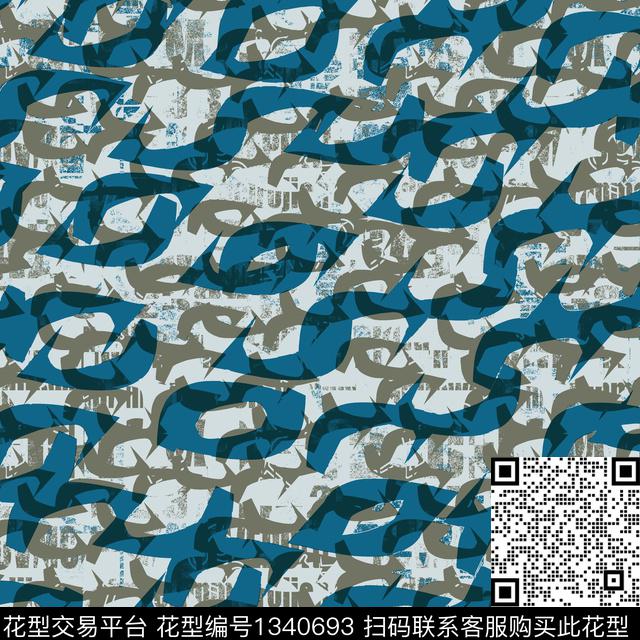 纸印花几何抽象男装传统印花华亿平台下载（图片编号: 1340693） - 瓦栏（Walan）