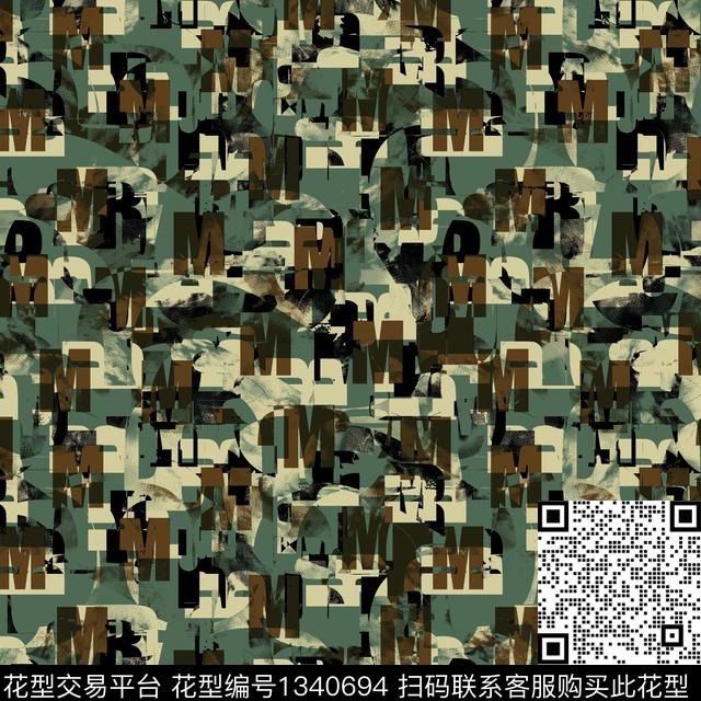 字母纸印花几何传统印花华亿平台下载（图片编号: 1340694） - 瓦栏（Walan）