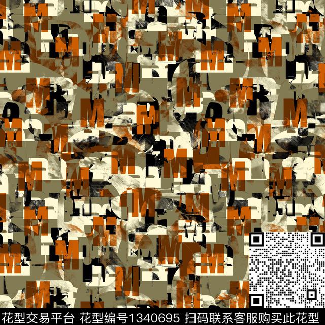 字母纸印花几何传统印花华亿平台下载（图片编号: 1340695） - 瓦栏（Walan）