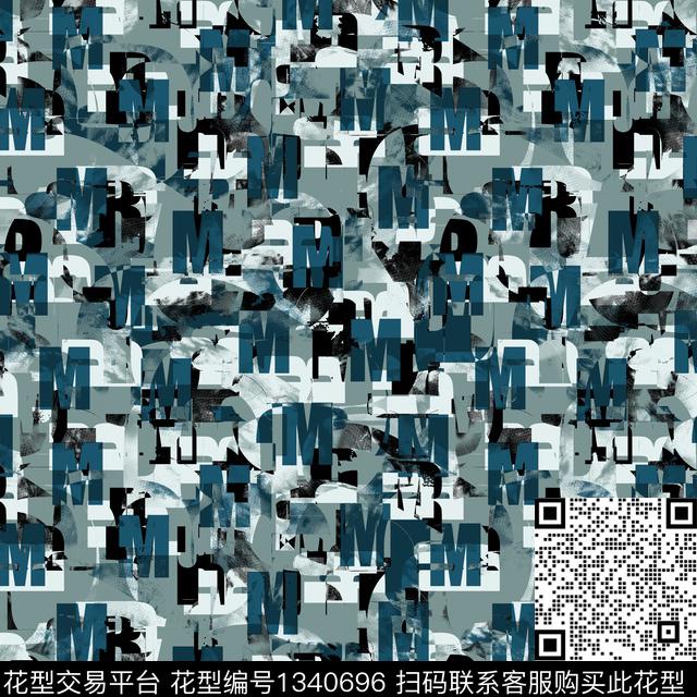 字母纸印花几何传统印花华亿平台下载（图片编号: 1340696） - 瓦栏（Walan）