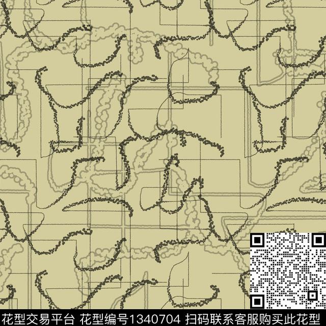 纸印花几何抽象男装传统印花华亿平台下载（图片编号: 1340704） - 瓦栏（Walan）