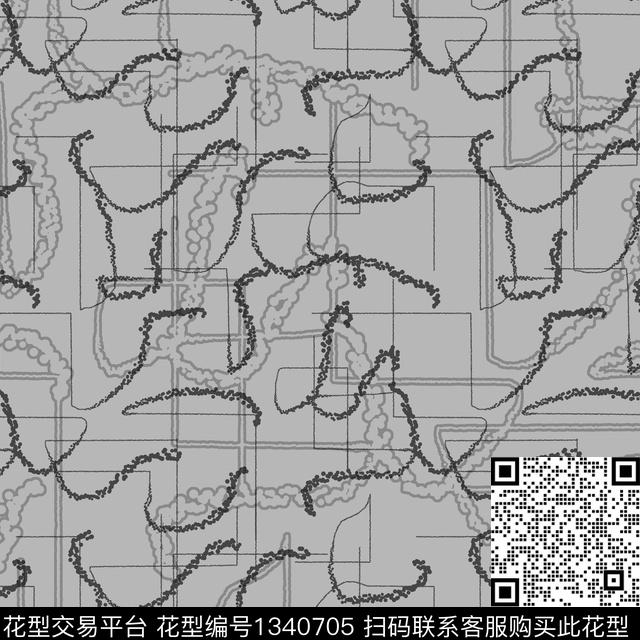 纸印花几何抽象男装传统印花华亿平台下载（图片编号: 1340705） - 瓦栏（Walan）