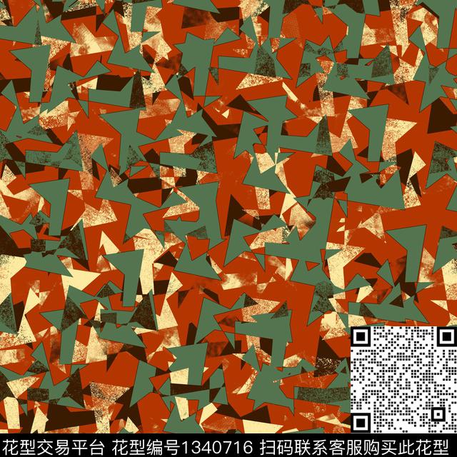 纸印花几何抽象男装传统印花华亿平台下载（图片编号: 1340716） - 瓦栏（Walan）