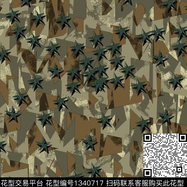 纸印花几何抽象男装传统印花华亿平台下载（图片编号: 1340717） - 瓦栏（Walan）