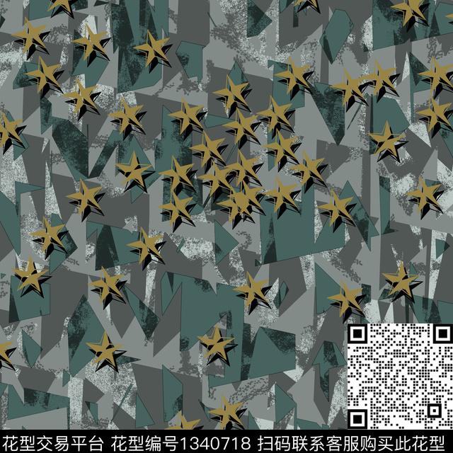 纸印花几何抽象男装传统印花华亿平台下载（图片编号: 1340718） - 瓦栏（Walan）