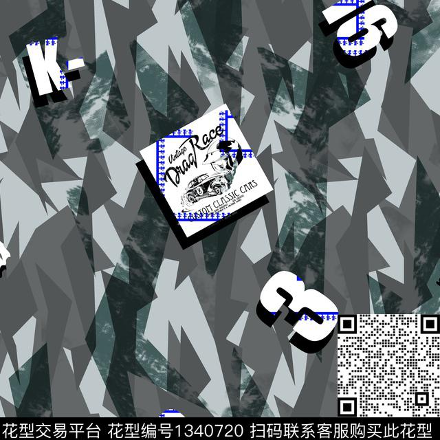 纸印花几何抽象男装传统印花华亿平台下载（图片编号: 1340720） - 瓦栏（Walan）