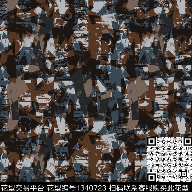 纸印花几何抽象男装传统印花华亿平台下载（图片编号: 1340723） - 瓦栏（Walan）