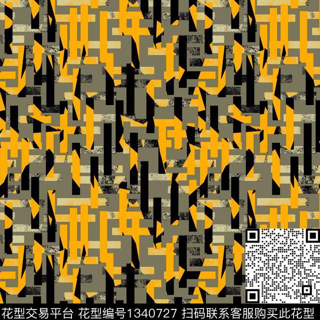 纸印花几何抽象男装传统印花华亿平台下载（图片编号: 1340727） - 瓦栏（Walan）