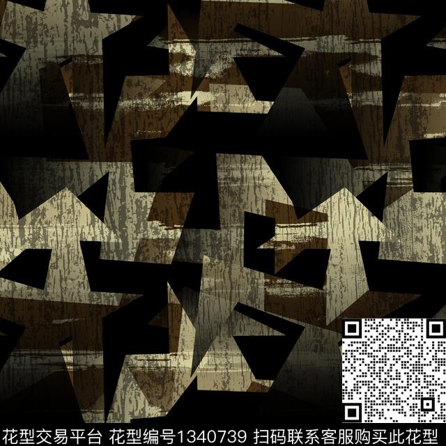 纸印花几何抽象男装传统印花华亿平台下载（图片编号: 1340739） - 瓦栏（Walan）