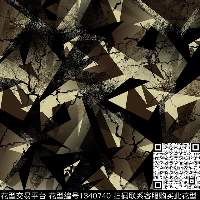 纸印花几何抽象男装传统印花华亿平台下载（图片编号: 1340740） - 瓦栏（Walan）