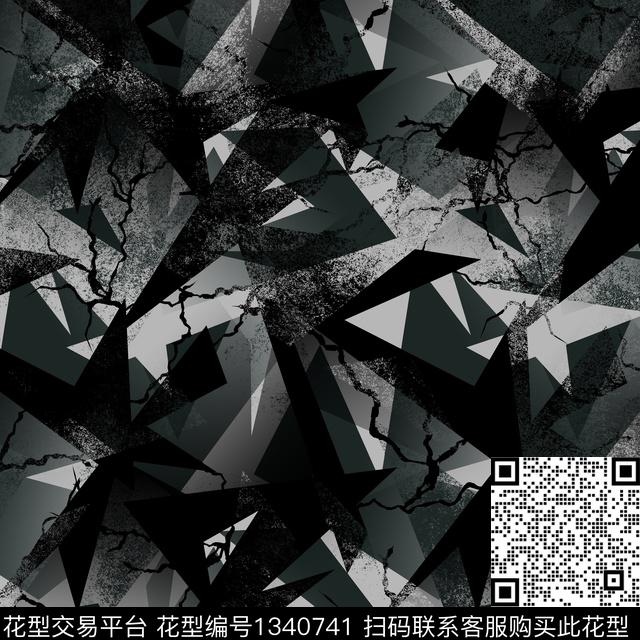 纸印花几何抽象男装传统印花华亿平台下载（图片编号: 1340741） - 瓦栏（Walan）