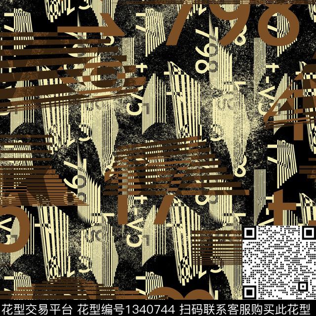 纸印花几何抽象男装传统印花华亿平台下载（图片编号: 1340744） - 瓦栏（Walan）