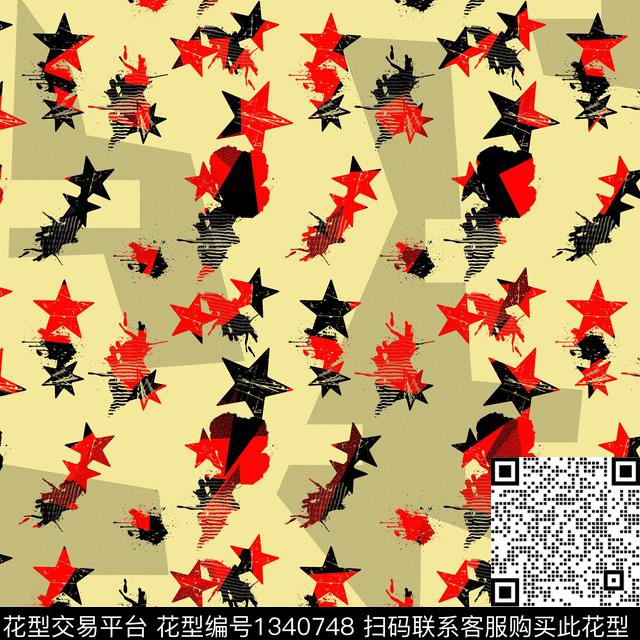 纸印花几何抽象男装传统印花华亿平台下载（图片编号: 1340748） - 瓦栏（Walan）