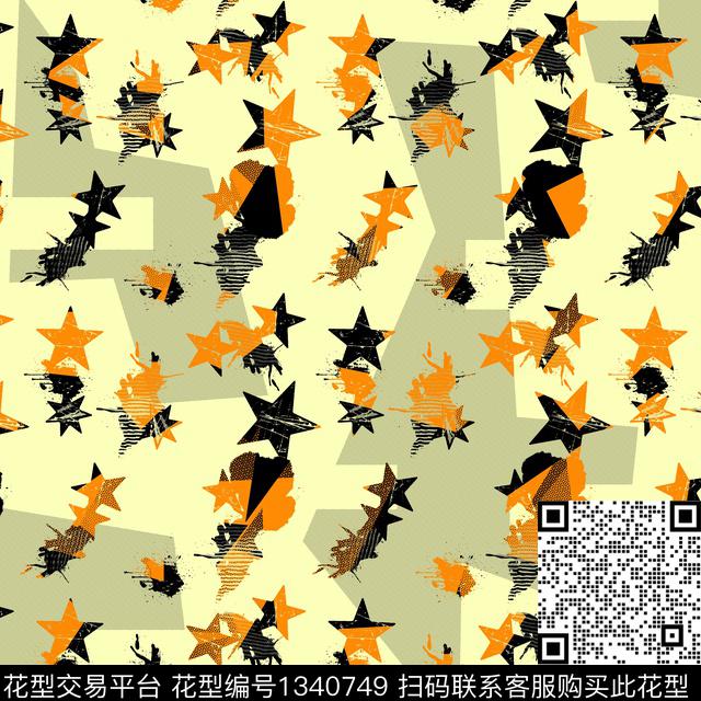 纸印花几何抽象男装传统印花华亿平台下载（图片编号: 1340749） - 瓦栏（Walan）