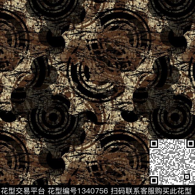 纸印花几何抽象男装传统印花华亿平台下载（图片编号: 1340756） - 瓦栏（Walan）