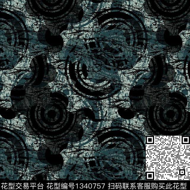 纸印花几何抽象男装传统印花华亿平台下载（图片编号: 1340757） - 瓦栏（Walan）