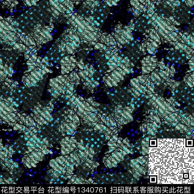 纸印花几何抽象男装传统印花华亿平台下载（图片编号: 1340761） - 瓦栏（Walan）