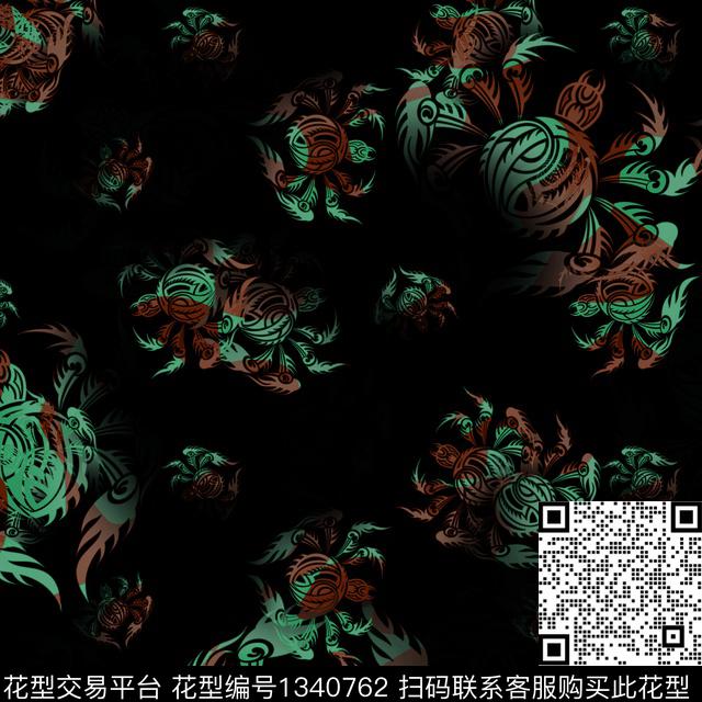 纸印花几何抽象男装传统印花华亿平台下载（图片编号: 1340762） - 瓦栏（Walan）