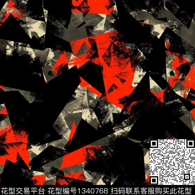 纸印花几何抽象男装传统印花华亿平台下载（图片编号: 1340768） - 瓦栏（Walan）