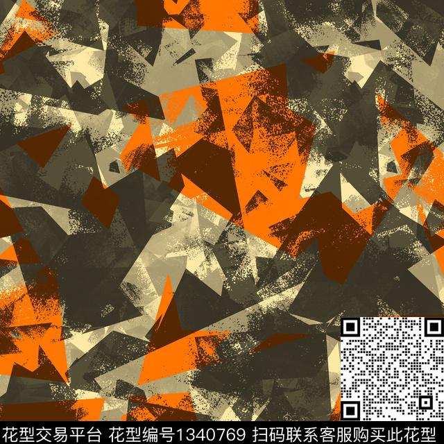 纸印花几何抽象男装传统印花华亿平台下载（图片编号: 1340769） - 瓦栏（Walan）