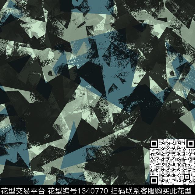 纸印花几何抽象男装传统印花华亿平台下载（图片编号: 1340770） - 瓦栏（Walan）