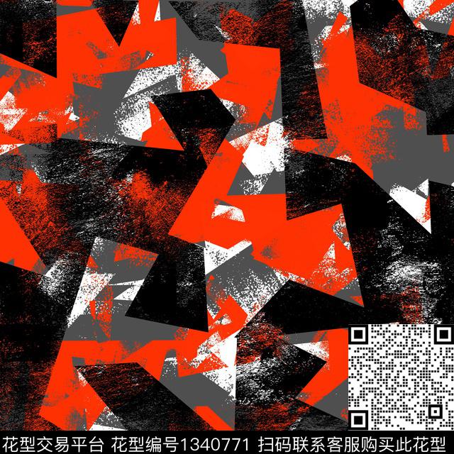 纸印花几何抽象男装传统印花华亿平台下载（图片编号: 1340771） - 瓦栏（Walan）