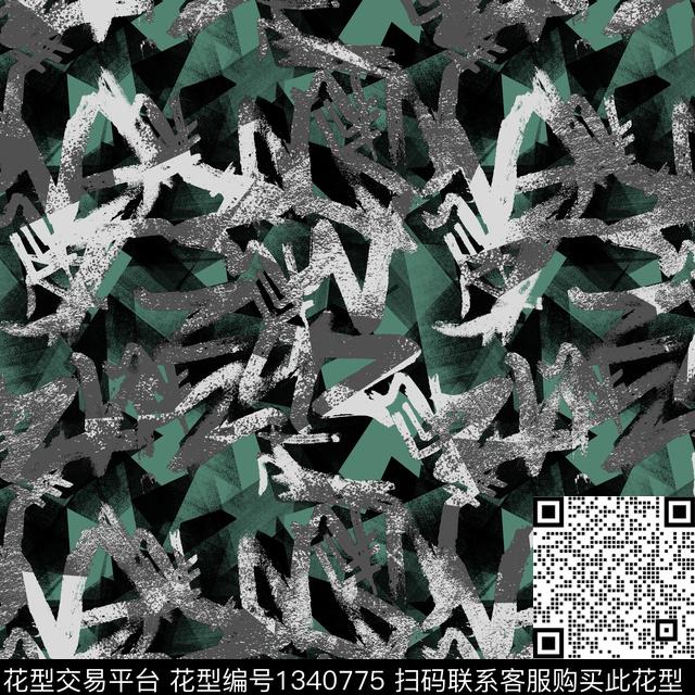 纸印花几何抽象男装传统印花华亿平台下载（图片编号: 1340775） - 瓦栏（Walan）