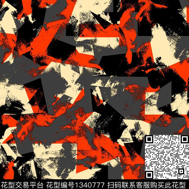 纸印花几何抽象男装传统印花华亿平台下载（图片编号: 1340777） - 瓦栏（Walan）