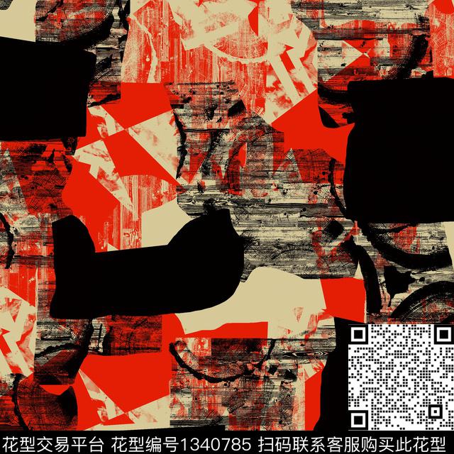 纸印花几何抽象男装传统印花华亿平台下载（图片编号: 1340785） - 瓦栏（Walan）