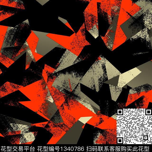 纸印花几何抽象男装传统印花华亿平台下载（图片编号: 1340786） - 瓦栏（Walan）