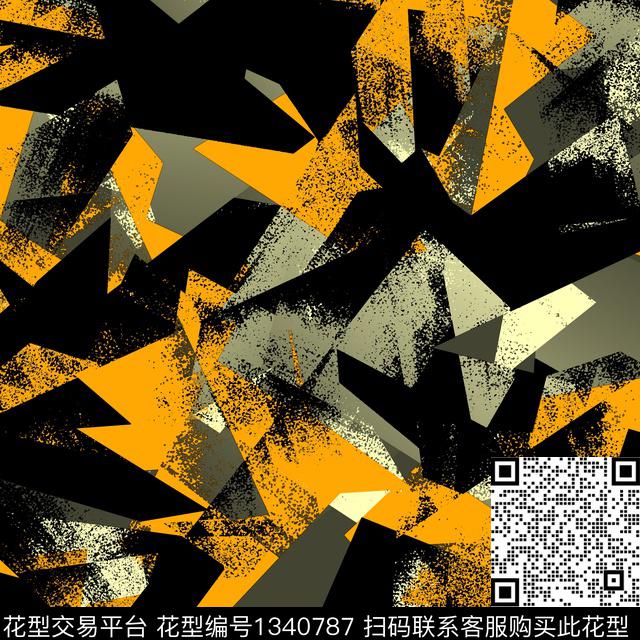 纸印花几何抽象男装传统印花华亿平台下载（图片编号: 1340787） - 瓦栏（Walan）