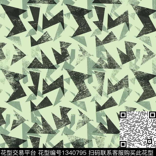 纸印花几何抽象男装传统印花华亿平台下载（图片编号: 1340795） - 瓦栏（Walan）