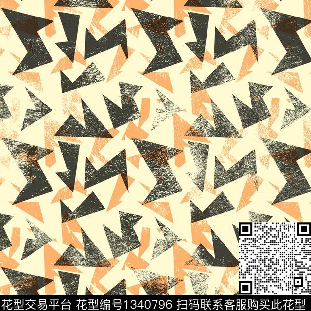 纸印花几何抽象男装传统印花华亿平台下载（图片编号: 1340796） - 瓦栏（Walan）