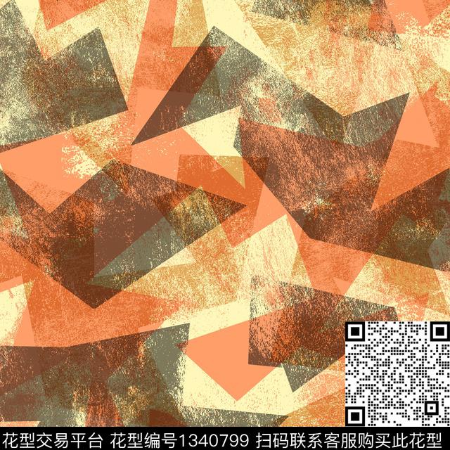 纸印花几何抽象男装传统印花华亿平台下载（图片编号: 1340799） - 瓦栏（Walan）