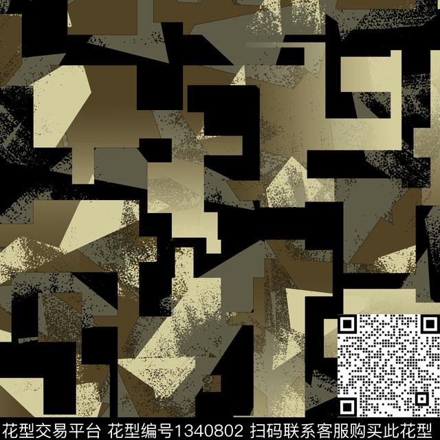 纸印花几何抽象男装传统印花华亿平台下载（图片编号: 1340802） - 瓦栏（Walan）